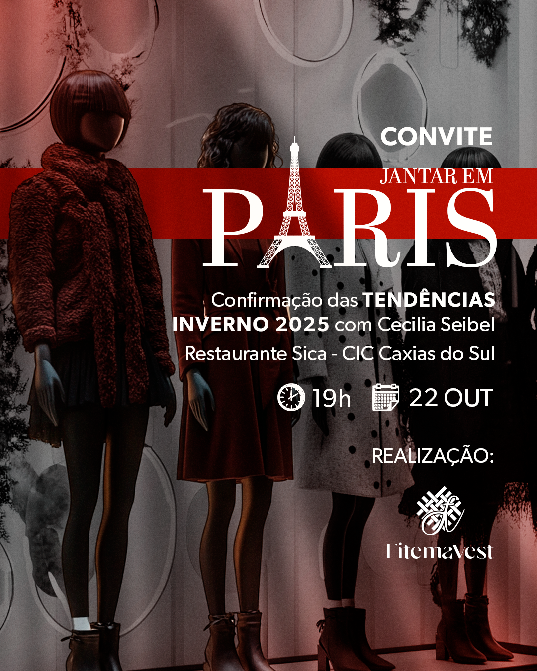 CONVITE JANTAR EM PARIS - POSTAR ESSE